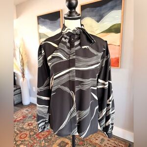 Weathervane Black and White Striped Blouse